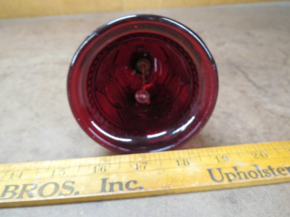 Vintage Avon 1876 Cape Cod Collection Ruby Red Glassware Hostess Bell 6 3/4"