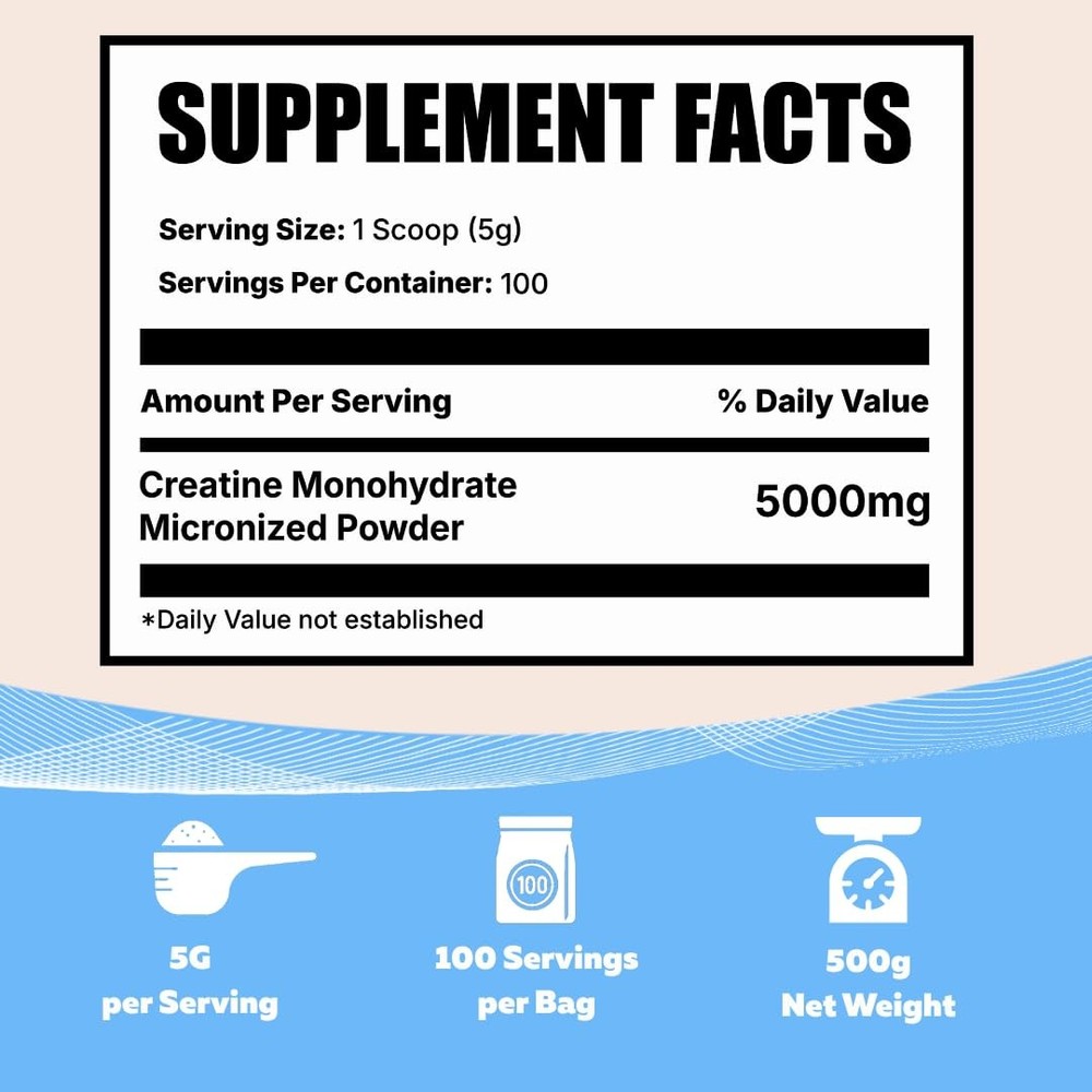 Creatine Monohydrate Powder - Creatine Supplement, Micronized Creatine, Creat...