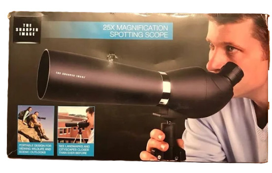 The Sharper Image 25x Magnification Spotting Portable Scope w focus ring&tripod