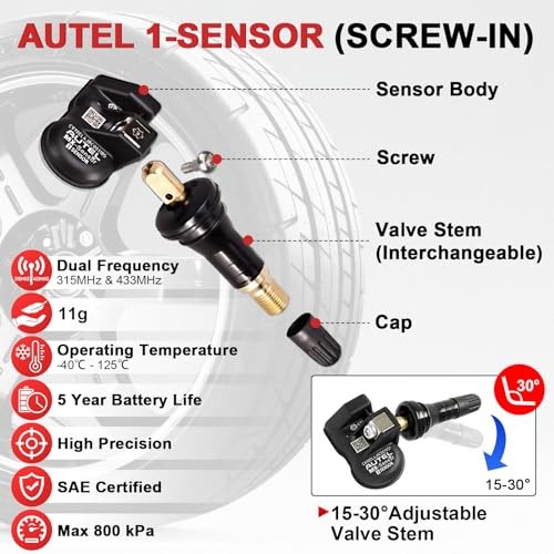 TPMS Sensor Universal Sensor with Dual Frequency (35MHz + Rubber Stem 1