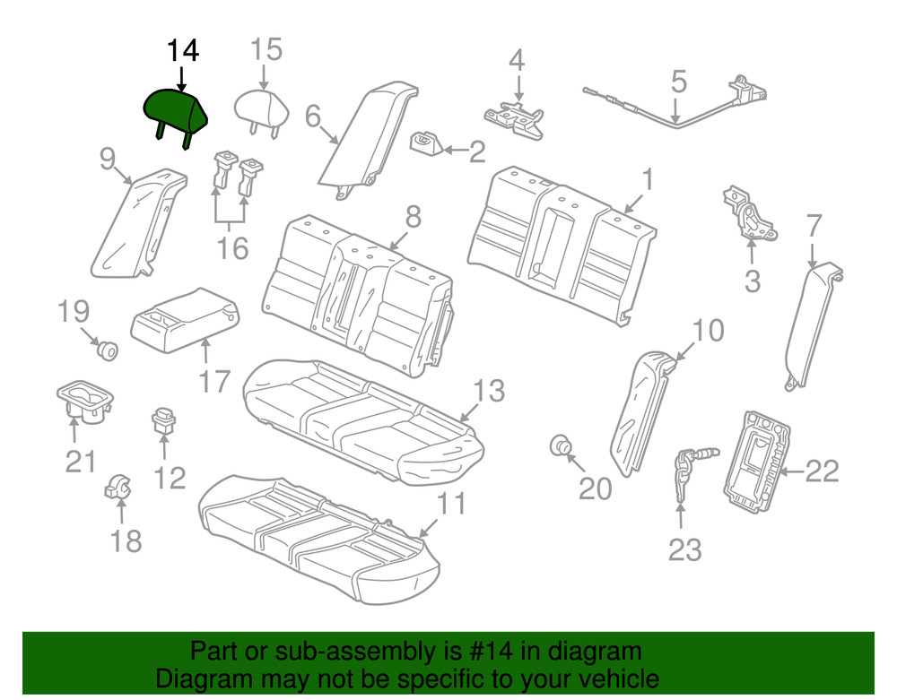 Genuine Honda Headrest Outer 82140-TA5-A71ZB
