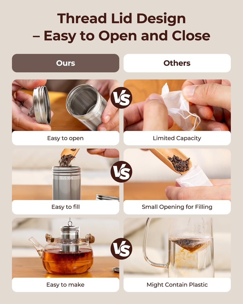 Tea Infuser 2 Pack Large for Loose Tea & Spice Infuser for Cooking