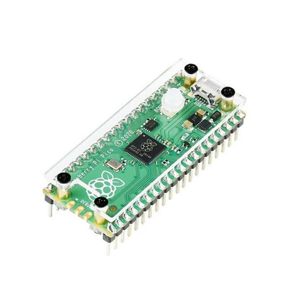 Clear Acrylic Top&Bottom Panel Case With Customs Key Cap for Raspberry Pi Pico D