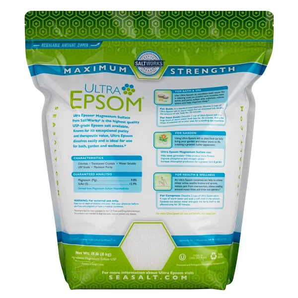 Ultra Epsom Unscented Bath Salt 18 Pound Bag