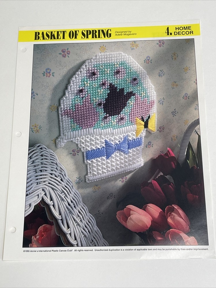 Basket of Spring Home Wall Decor Annie's Attic Plastic Canvas Pattern