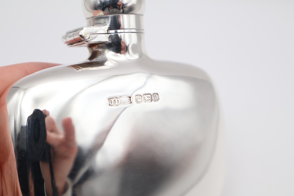 Antique Solid Silver Hip Flask Hallmarked Sheffield 1905