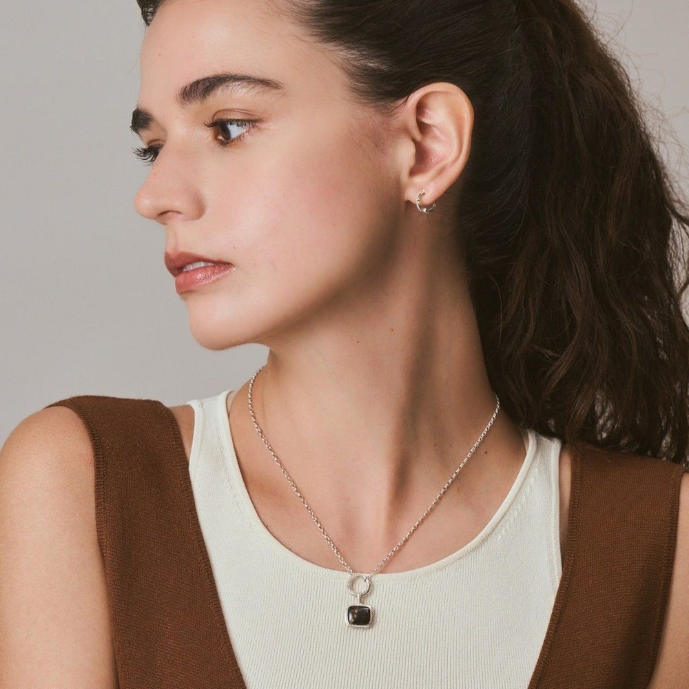 Silver Stone Charm
