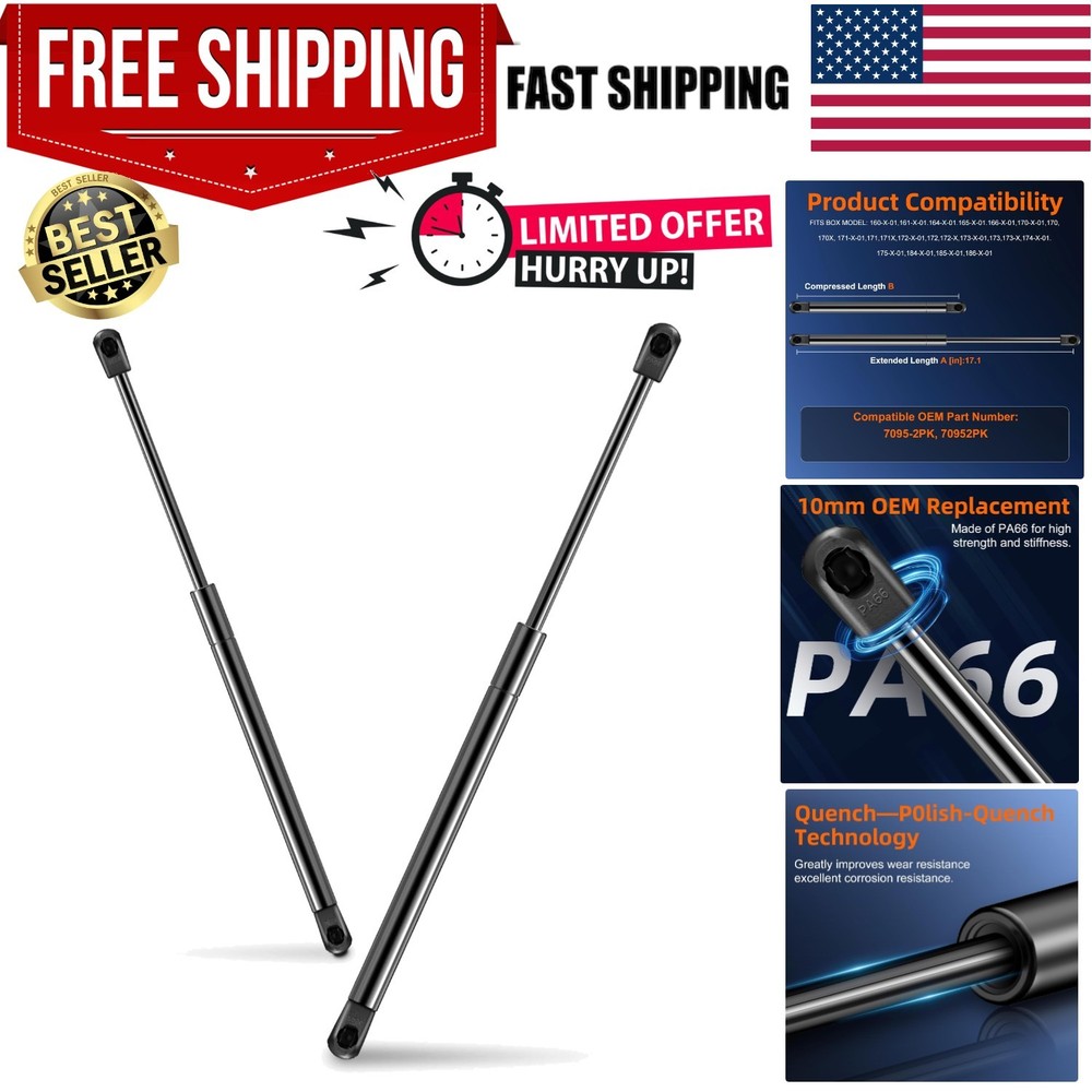 Durable 17-Inch Gas Shock Struts for Weather Guard Toolboxes - Easy Install