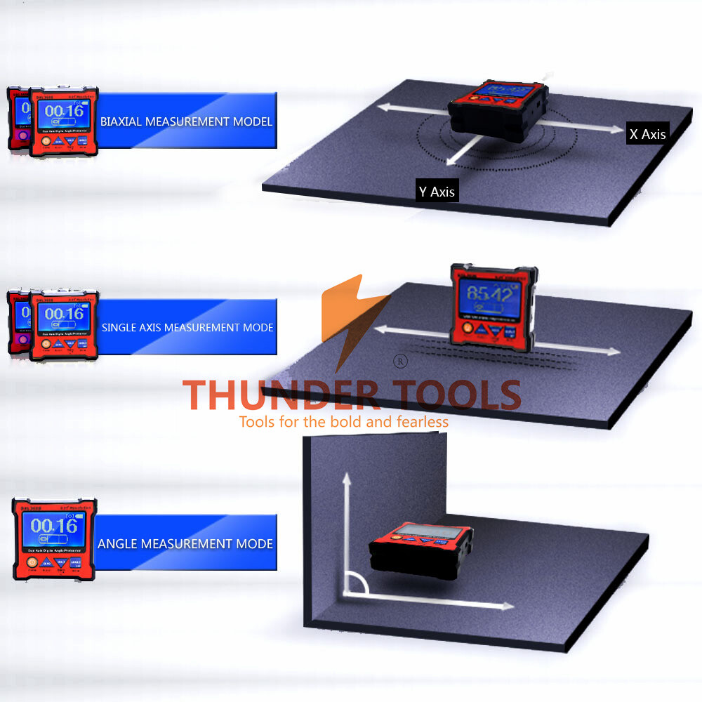 Thunder Tools DXL360S Dual Axis Digital Angle Protractor with 5 Side Magnetic