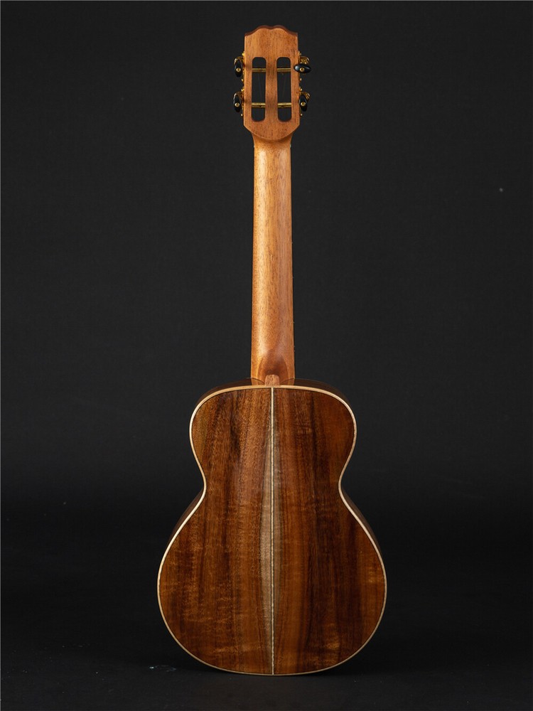 Tiki Solid Koa Cutaway Tenor Ukulele (Abalone Inlay)