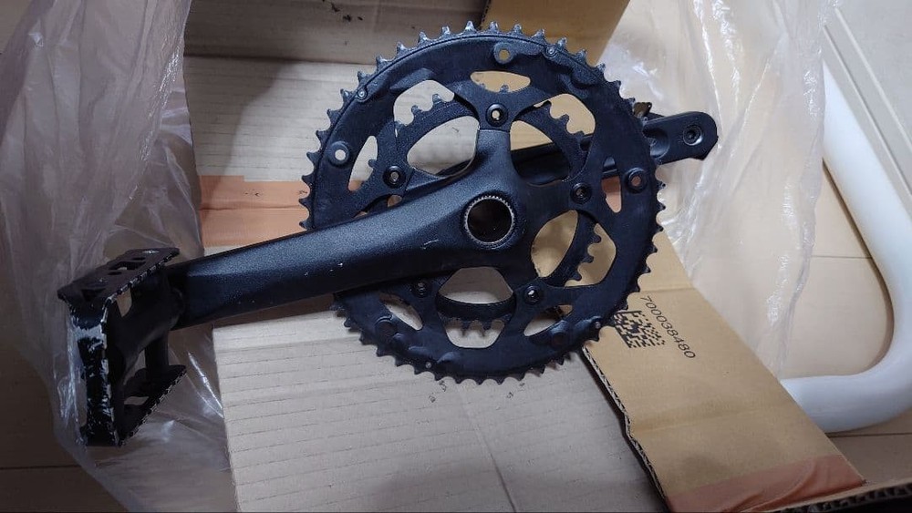 Microshift cset + flat pedals, with chain