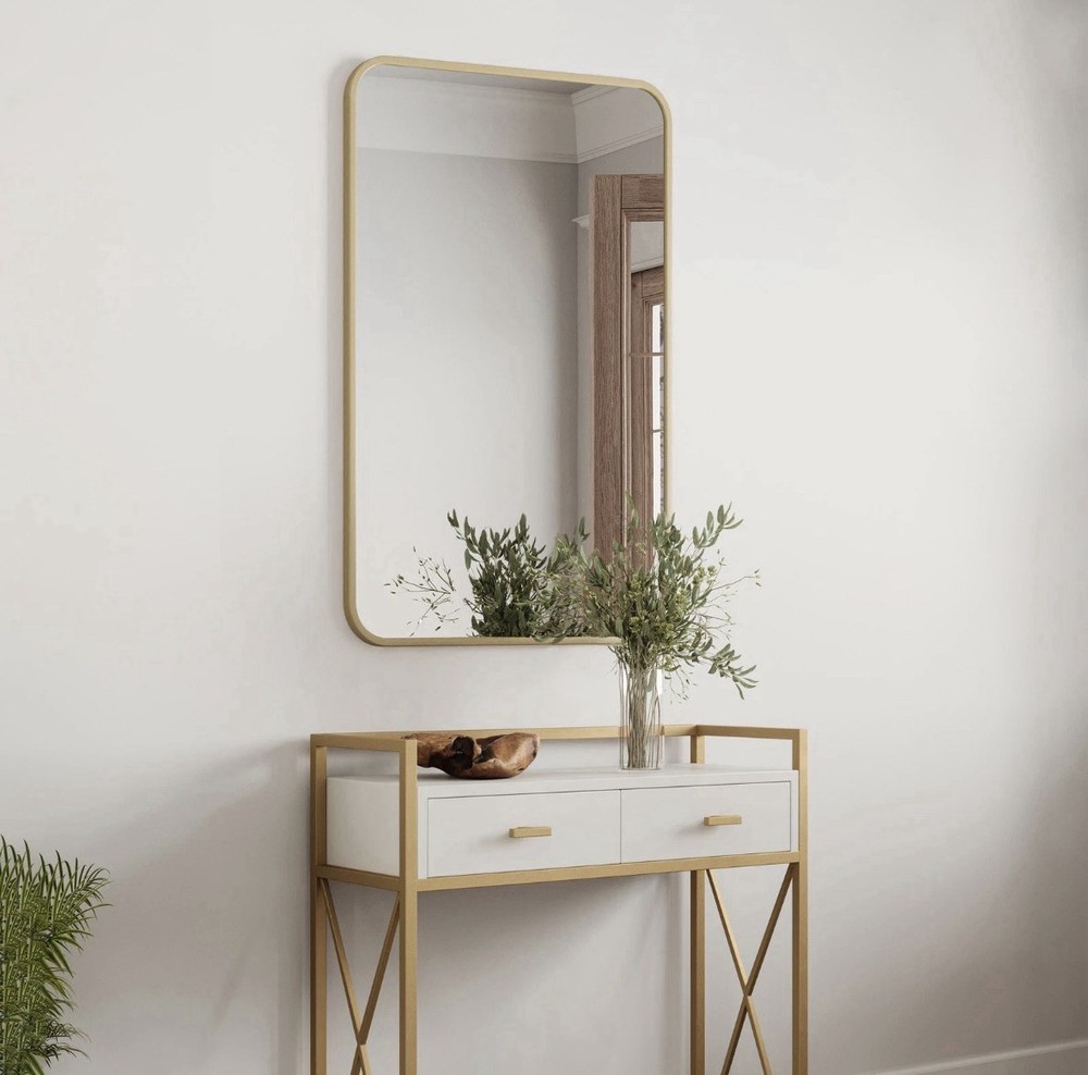Design House 596718 Isla 24" W x 36" H Transitional Rectangular Mirror - Gold