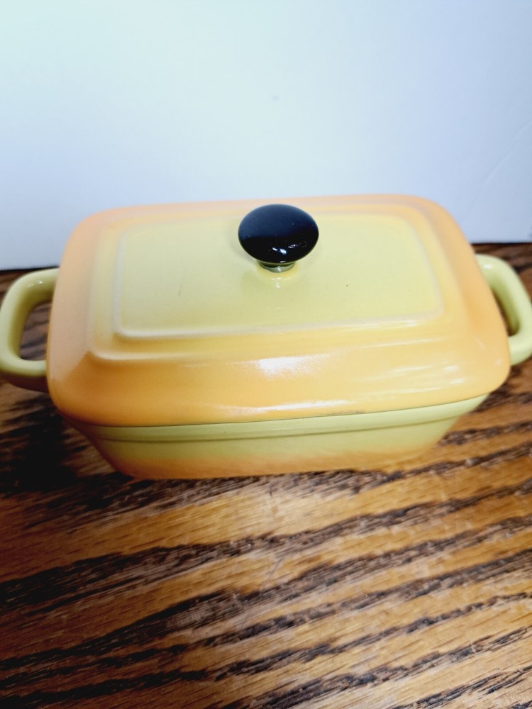 Mini Casserole Pot Yellow/Orange Stoneware 5'' & 6''