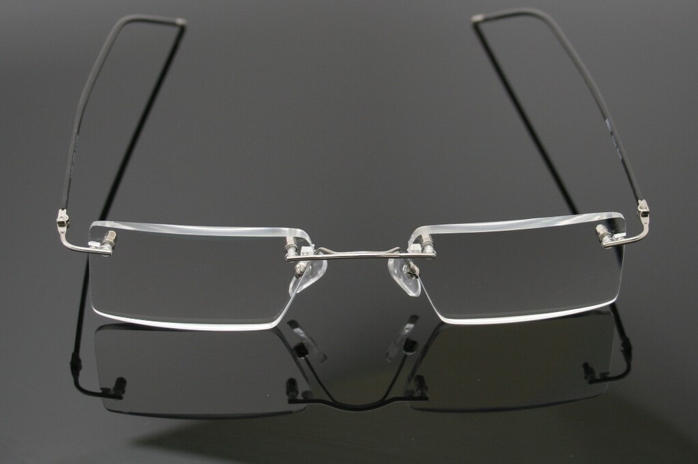 Thin Rectangle Rimless Readers with Anti-Reflective AR Coating Reading Glasses