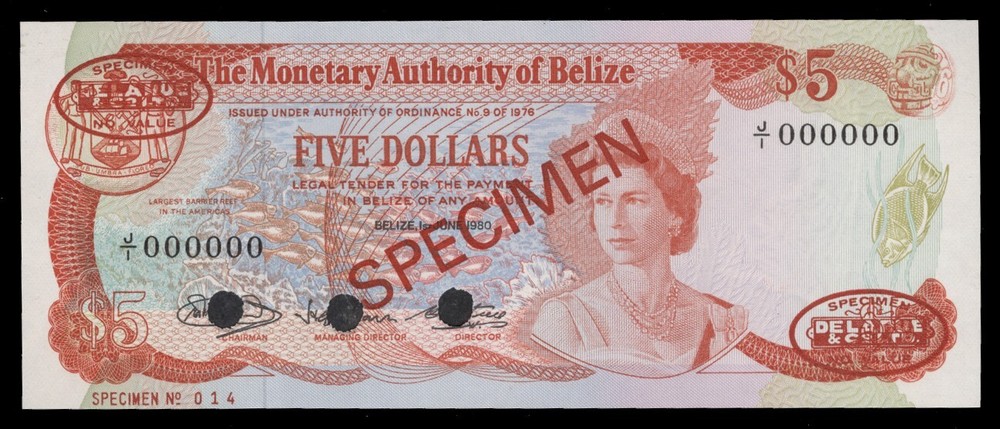 Belize, Specimen Banknote P39s