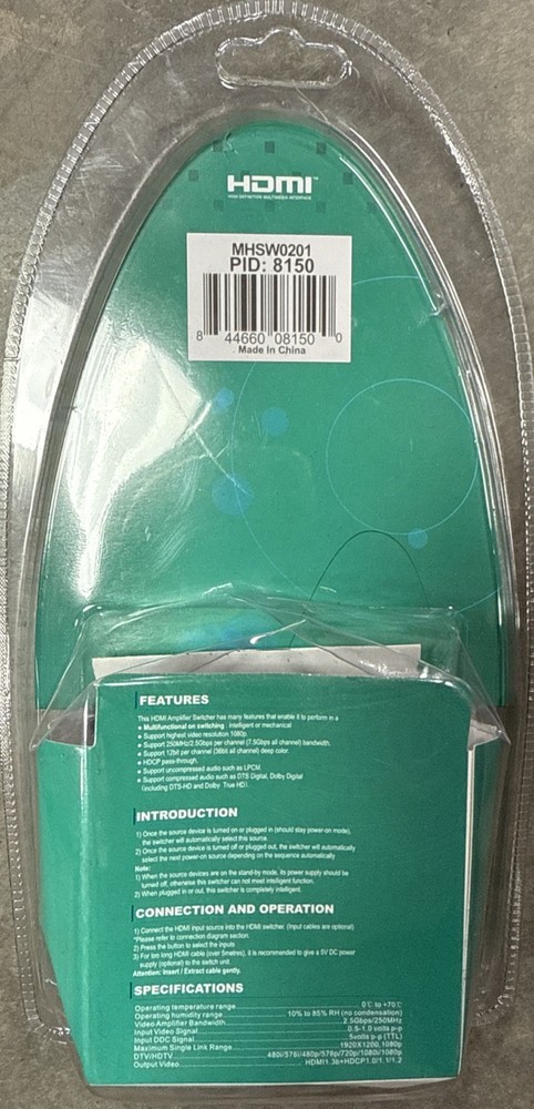 Monoprice 2x1 Mini HDMI Switch