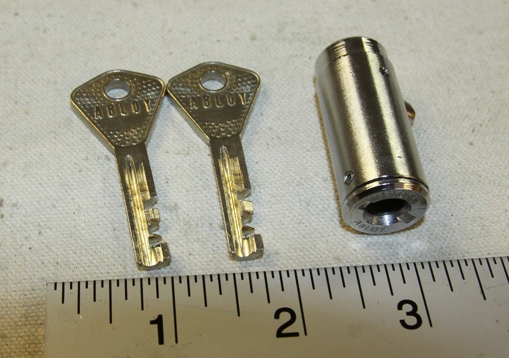 Abloy plug lock w/ 2 working keys, high security lock for T & L handles - New