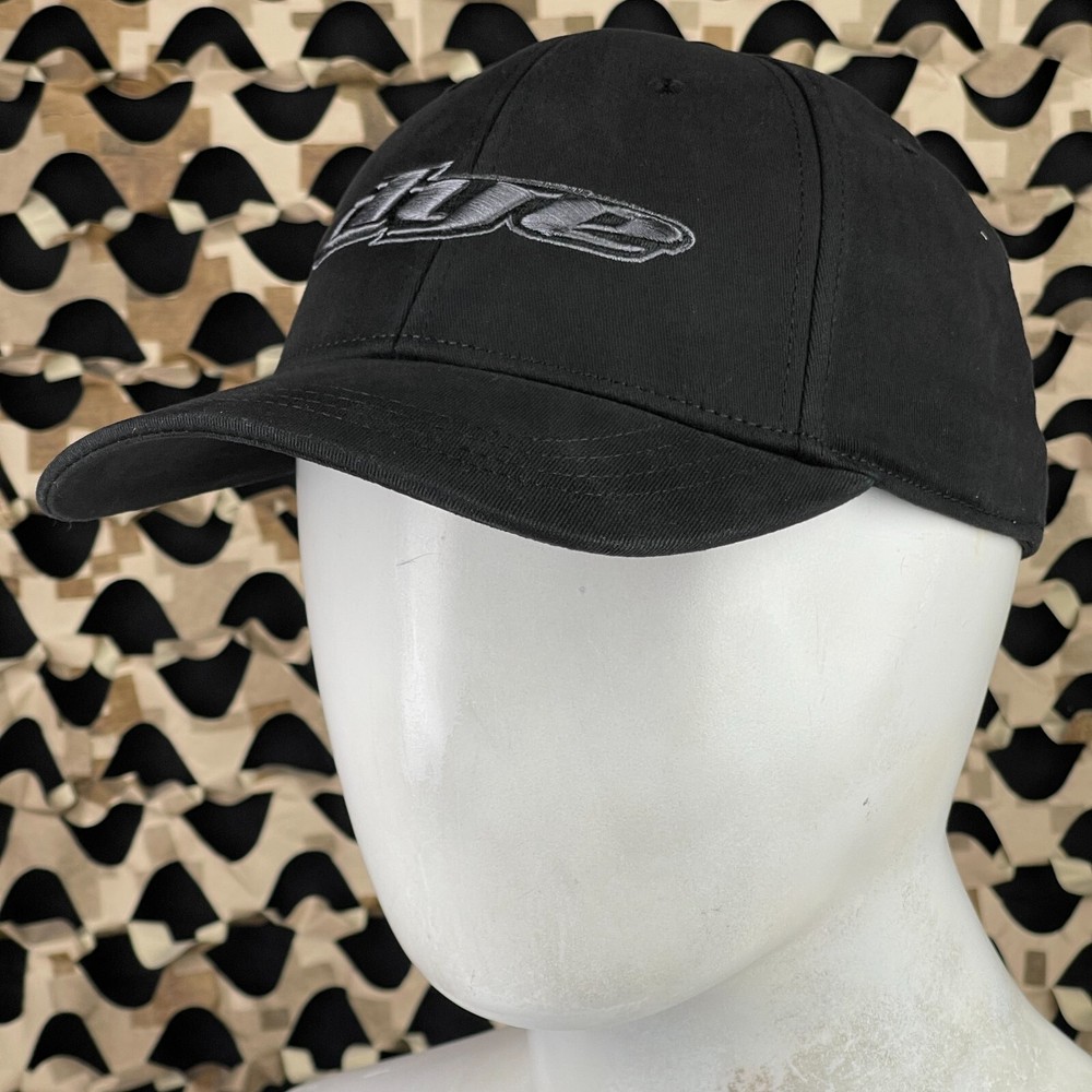 NEW Dye Logo Flex Curve Hat - Black/Grey - Small/Medium