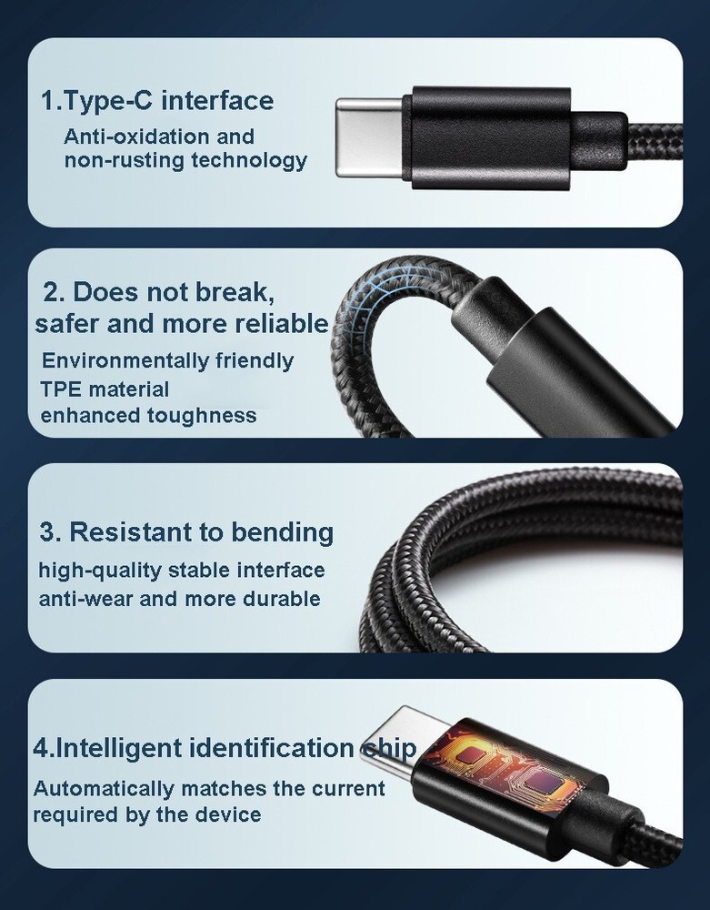 5 FT 60W USB-C Fast Charging/Data Cable for Gateway 10.1” Tablet