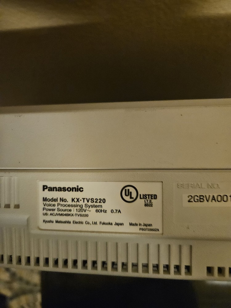 PANASONIC KX-TVS220 VOICE PROCESSING SYSTEM