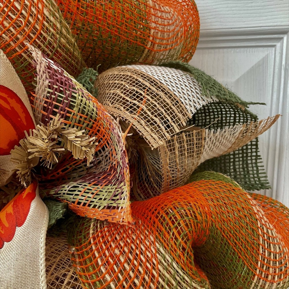 Hello Fall Gnome Handmade Deco Mesh Autumn Wreath