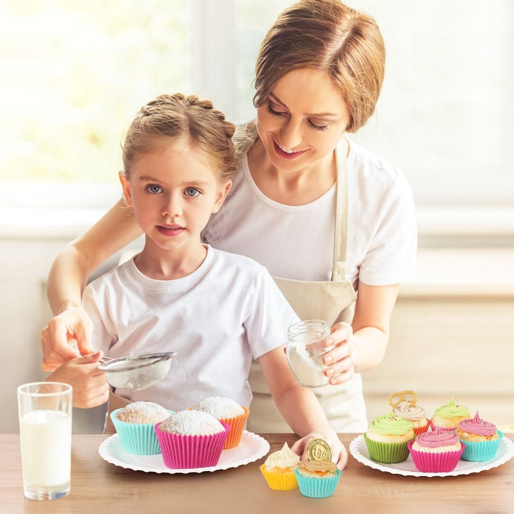Caperci Bright Rainbow Jumbo Cupcake Liners Extra Large Jumbo,