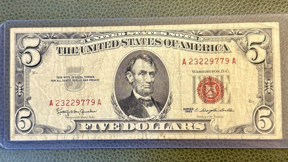 1963 U.S. $5 Red Seal Five Dollar Note