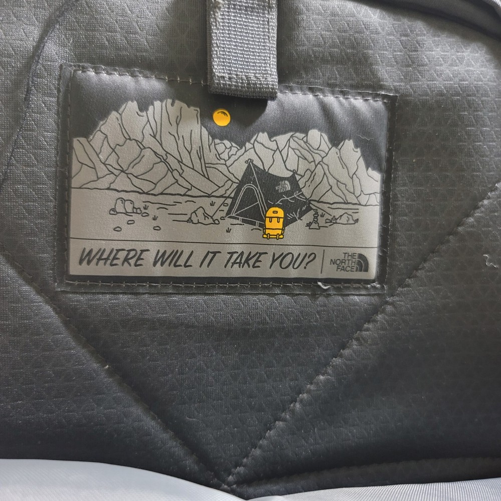 North Face Grey Black Recon Diamond Pattern Backpack