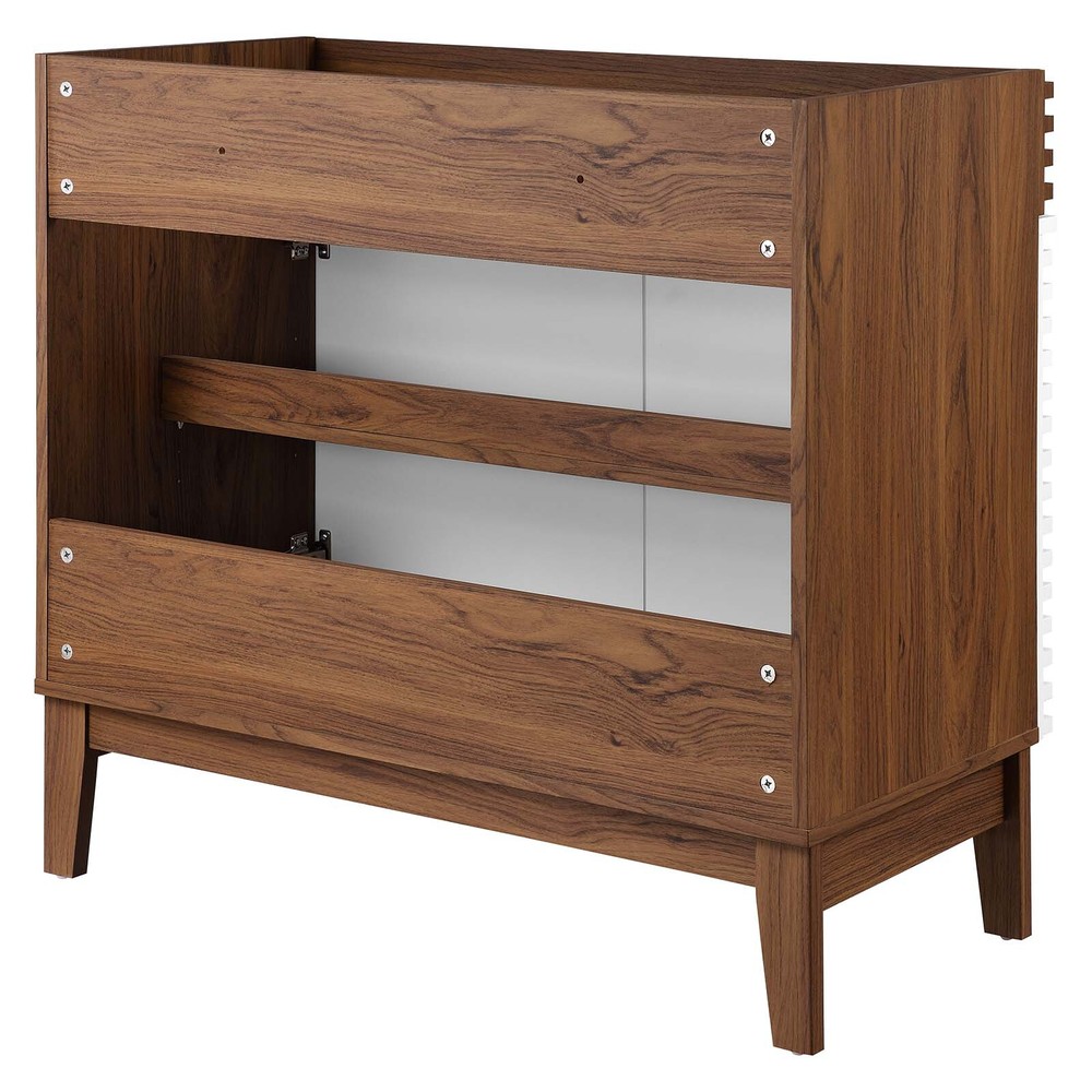 Modway Render 36" Bathroom Vanity Cabinet in White Walnut