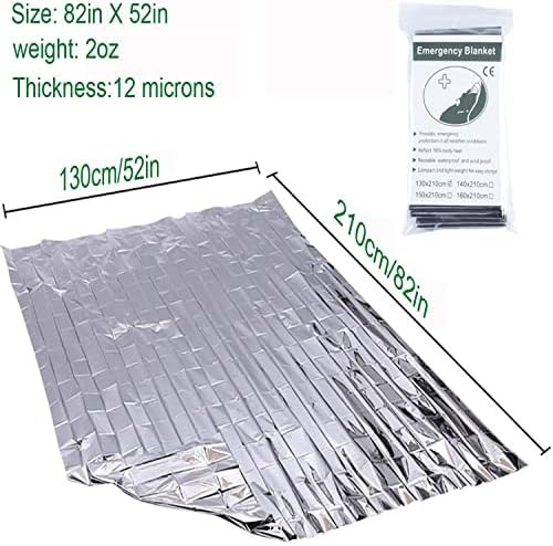 Emergency Mylar Survival Thermal Blankets, Foil Pack