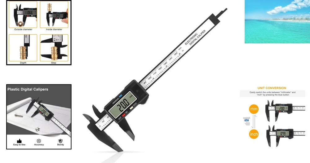 Durable Digital Caliper with Large LCD Screen - Perfect for DIY Projects