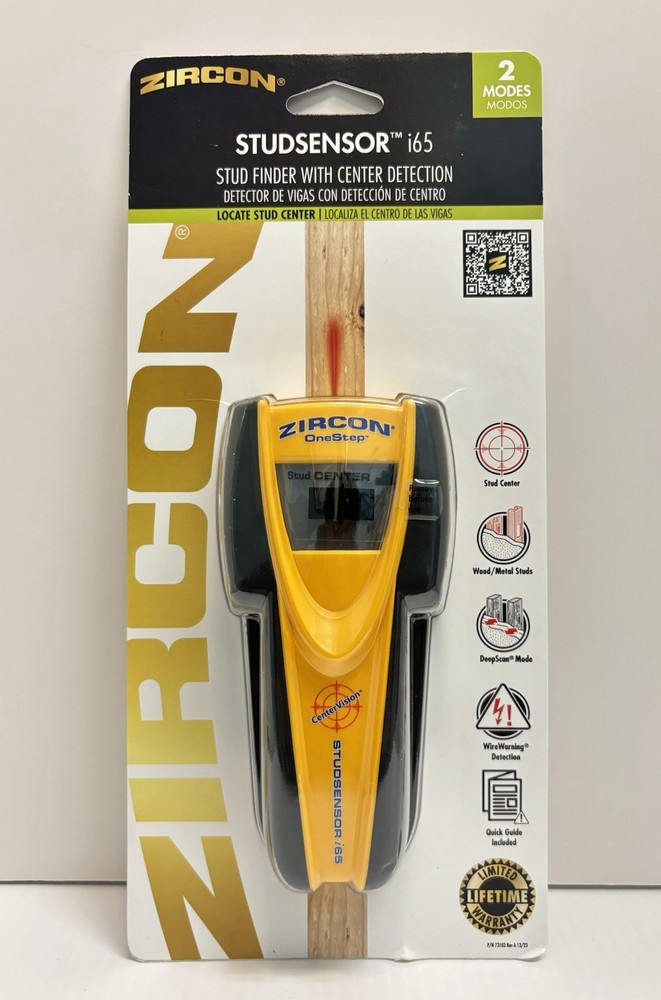 ZIRCON StudSensor i65 Center Finding 2-Mode Stud Finder w/ Wire Warning