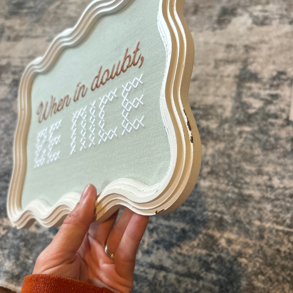 Ankyo When In Doubt Be Nice Wooden Wall Decor White