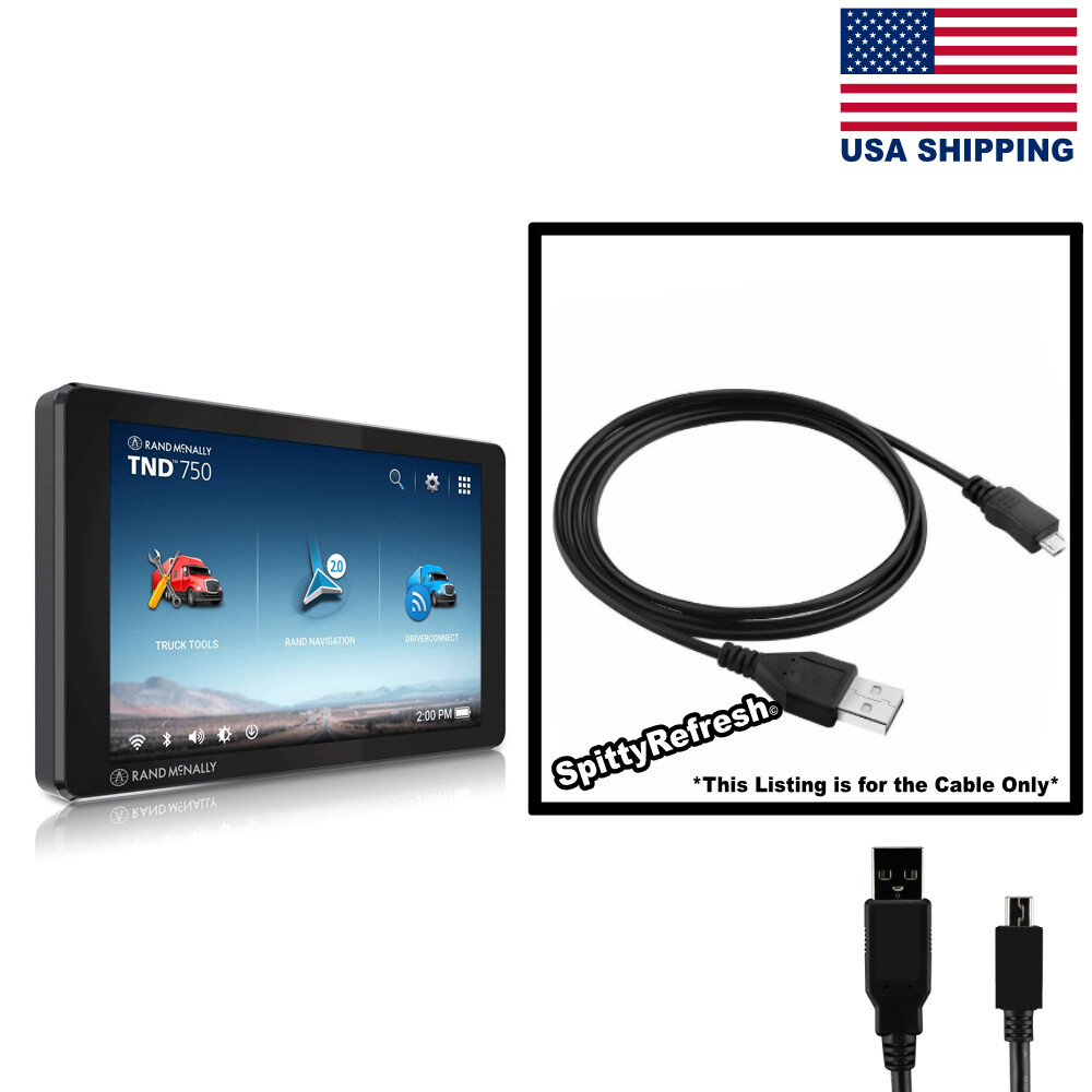 Rand McNally TND Tablet 750 USB Cable Transfer Charger Replacement