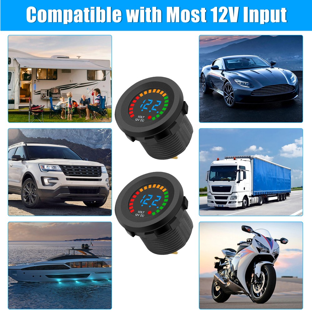 Waterproof CAR Battery Meter DC 12V Voltmeter LED Digital Display Voltage Gauge