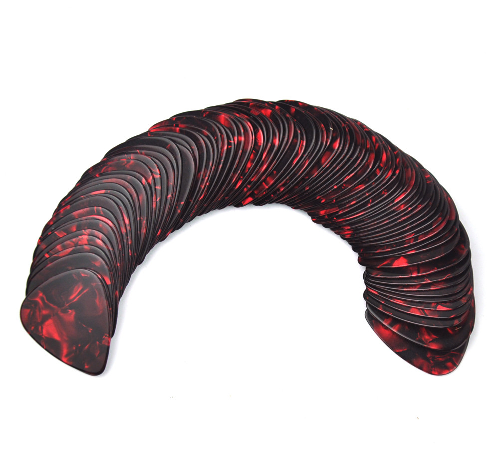 100 pcs New Medium 0.71mm Blank Guitar Picks Celluloid Pearl Red