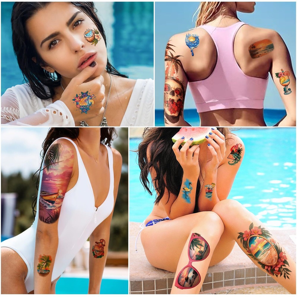 77 Sheets Temporary Tattoos 17 Sheets Half Arm 60 Sheets Tiny Fake Tattoos