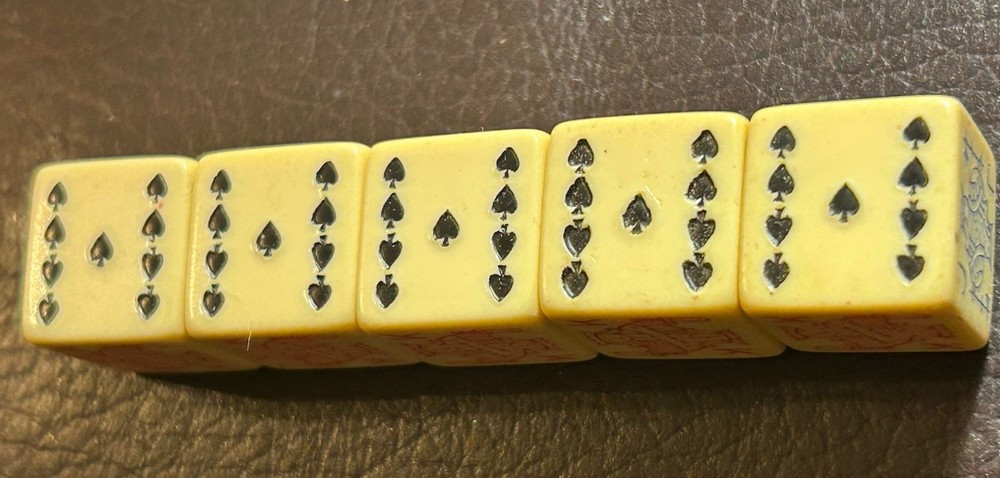 Vintage Celluloid Poker Dice 5