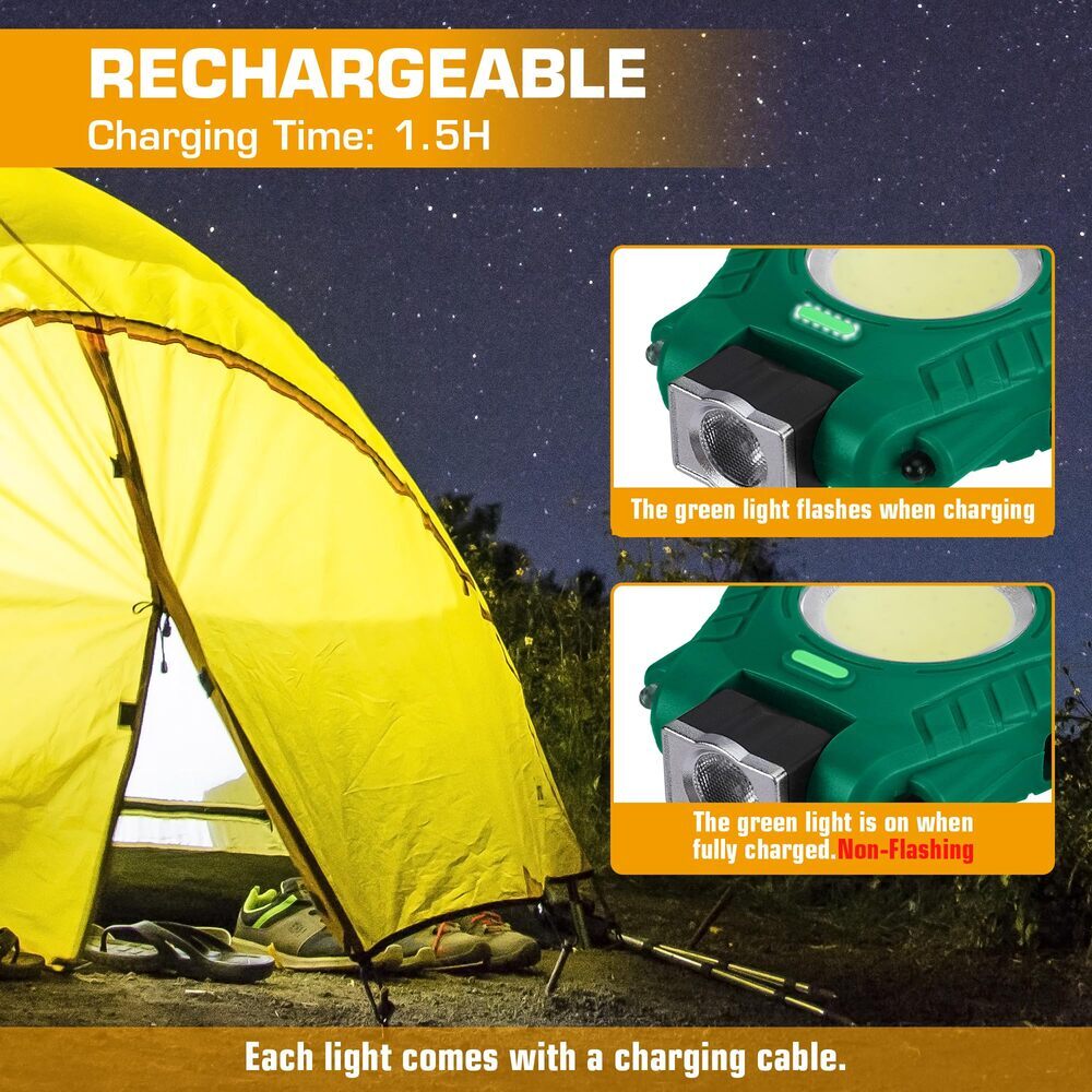 EverBrite Rechargeable COB Keychain Work Light Magnetic Flashlight 6 Light Modes