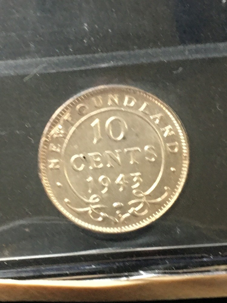 1943c CCCS Graded Newfoundland ¢10 Ten Cent, **MS-60**