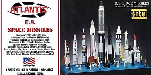 Atlantis US Space Missiles Set (36) - Plastic Model Space Kit - 1/128 Scale