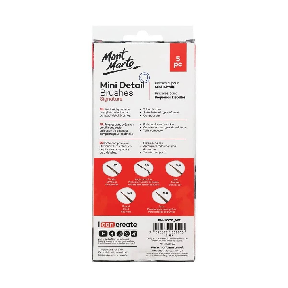 Mini Detail Brush Set 5pce