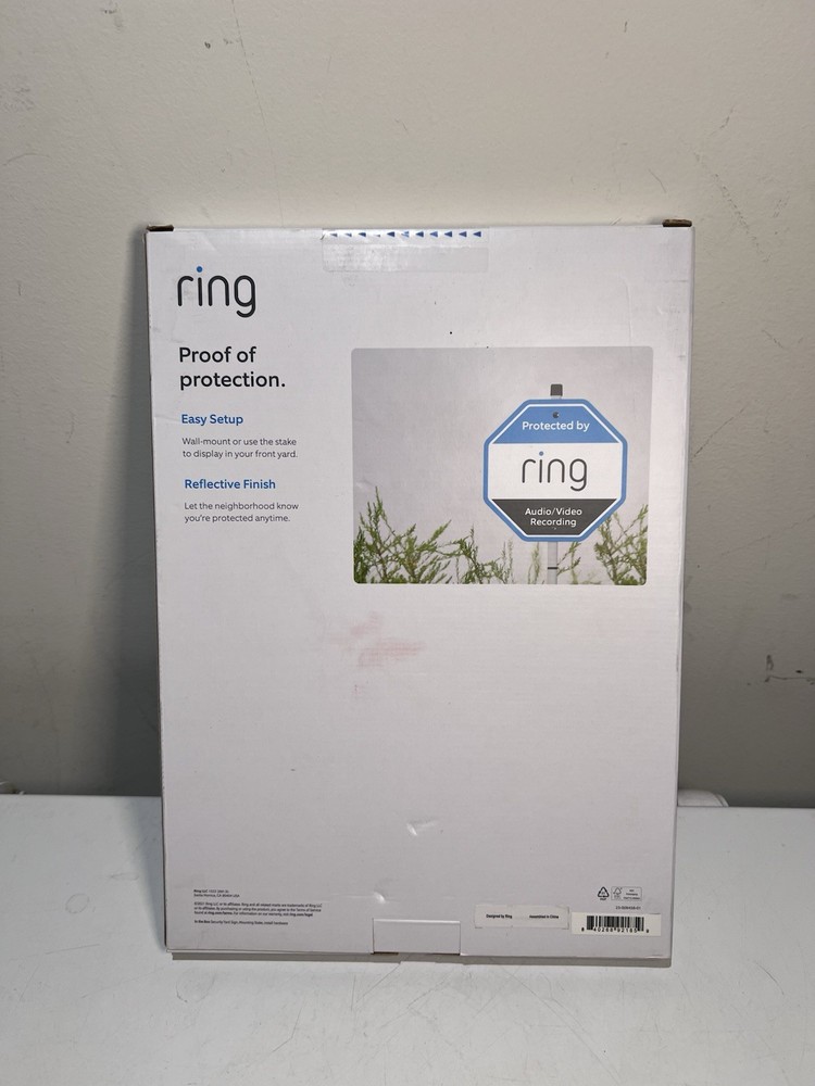 Ring Home Security Yard Sign - White