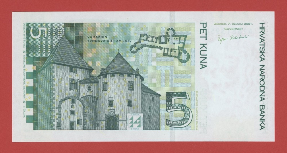 CROATIA 5 KUNA 2001 PICK # 37 UNC.