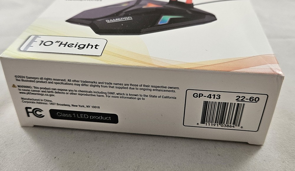 Game Pro 10” LED Headphone Stand with USB Connectivity