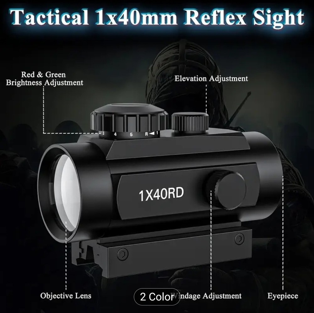 1X40 Red Green Dot Sight Riflescope