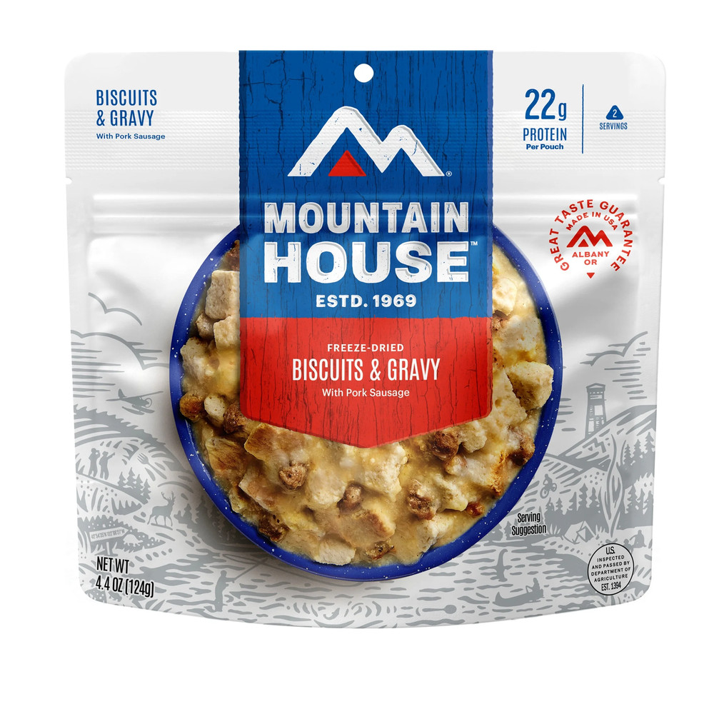 Biscuits & Gravy, Freeze-Dried Camping & Backpacking Food, 2 Servings Emergency