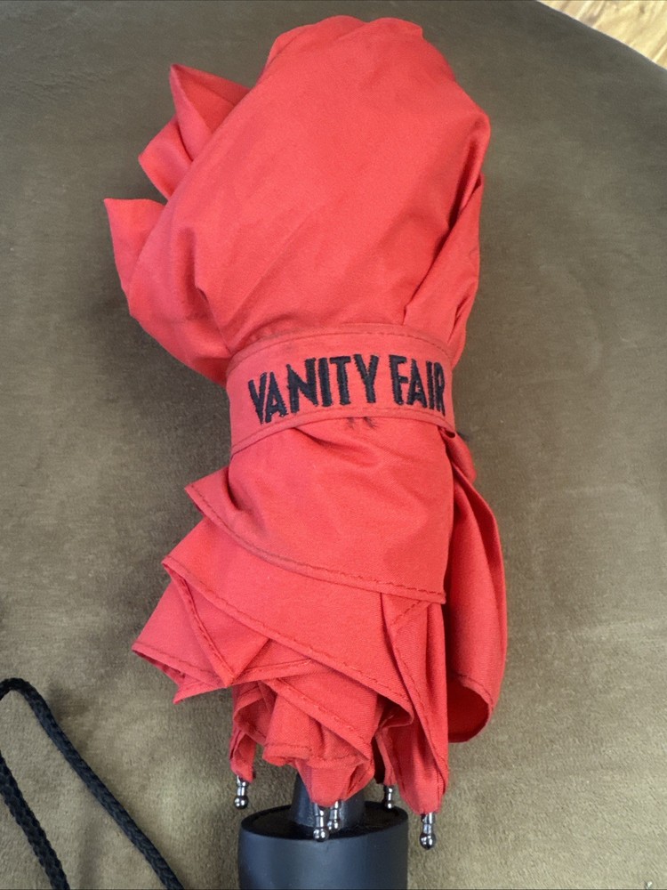 Vanity Fair Red Umbrella 36inch Opened. RARE!
