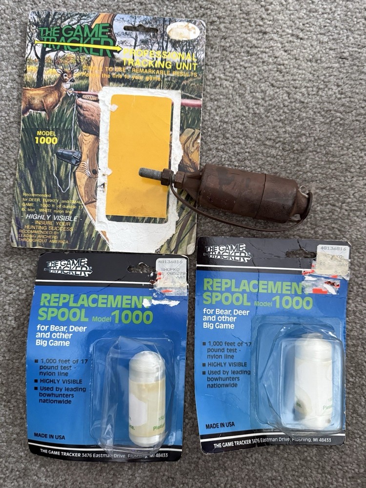 Game Tracker 1000 Unit Spooled Up Plus 2 Additional Spools- New Old Stock