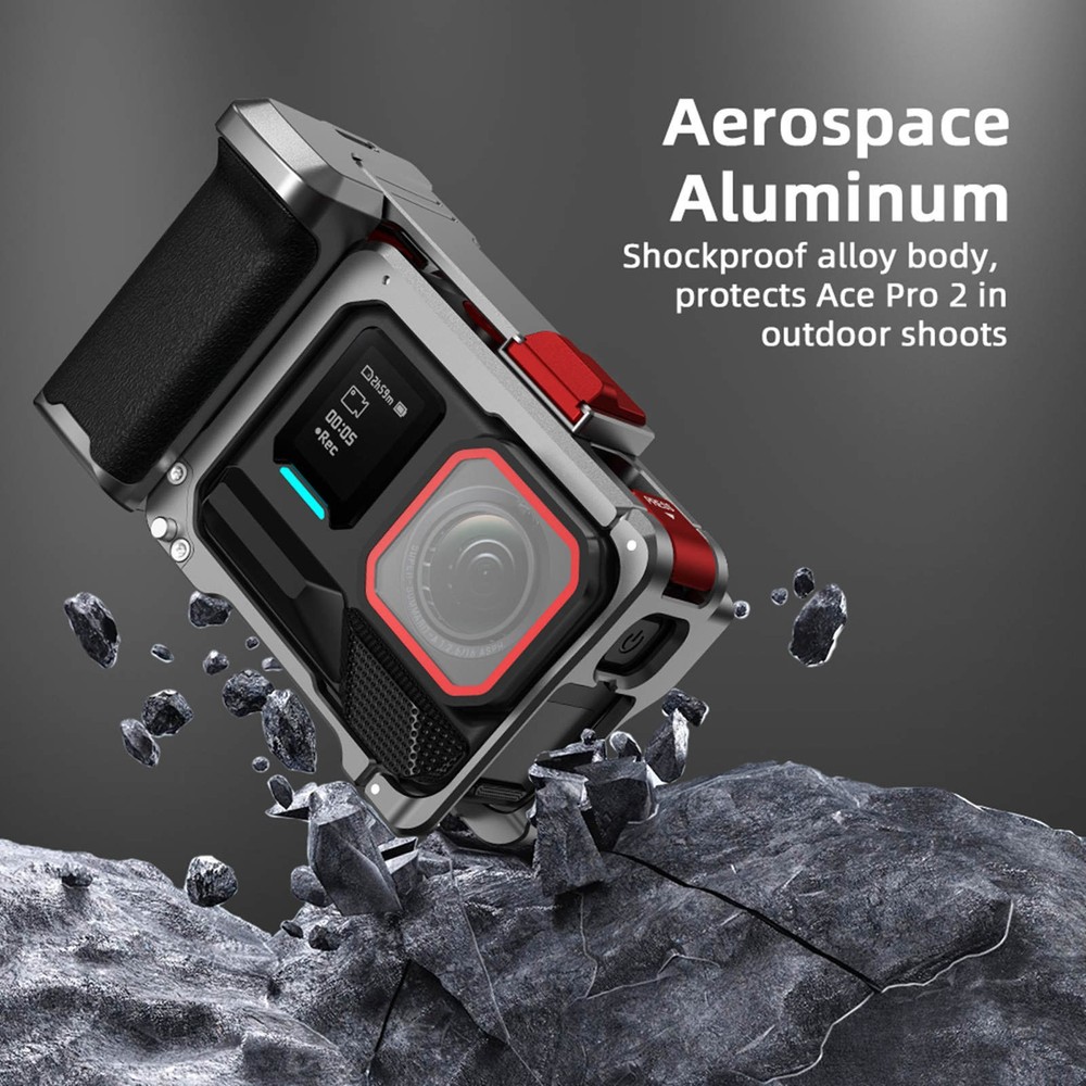 For Insta360 Ace Pro 2 Aluminum Handheld Case Grip Camera Replacement Part